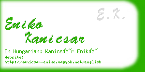 eniko kanicsar business card